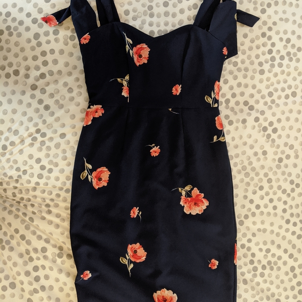 Beyond by Ashley Graham Navy Floral Dress